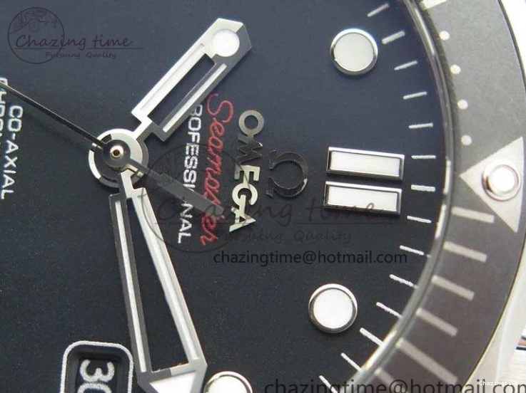 0816 Flexible Seamaster 300M SS OMF 1:1 Best Edition Black Dial Matt Black Ceramic Bezel On SS Bracelet A 8147